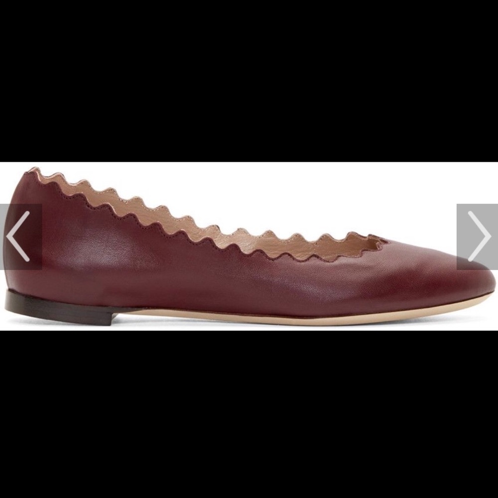 NWT CHLOE Lauren scalloped flats size 38